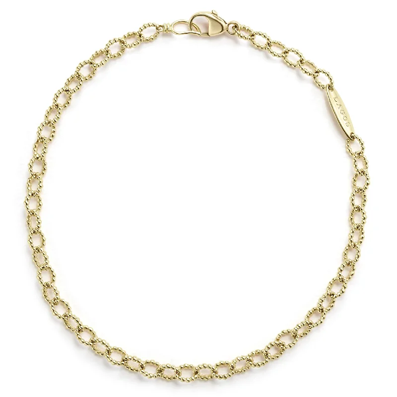 women anniversary bracelets -Signature Caviar 18K Gold Petite Link Bracelet