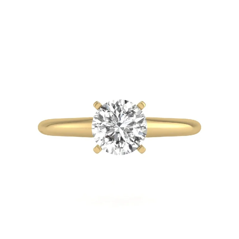 women designer engagement rings -Diana M Lab 14KT YG 1ct TW LGD 4PRONG SOLITAIRE RING