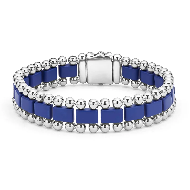 women oval bangles -Anthem Matte Ultramarine Ceramic Link Bracelet