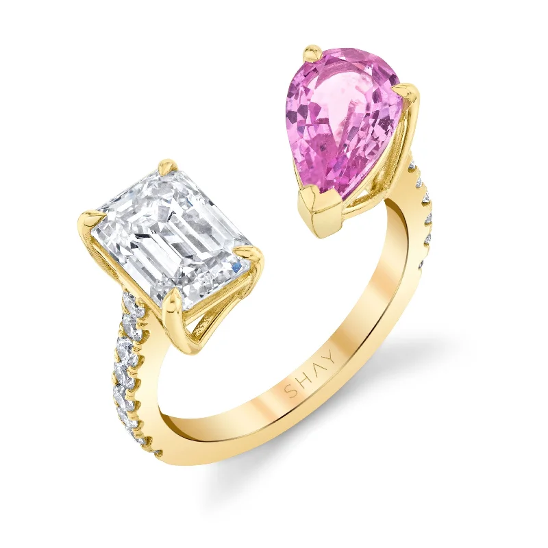 Yellow Gold/Pink Sapphire