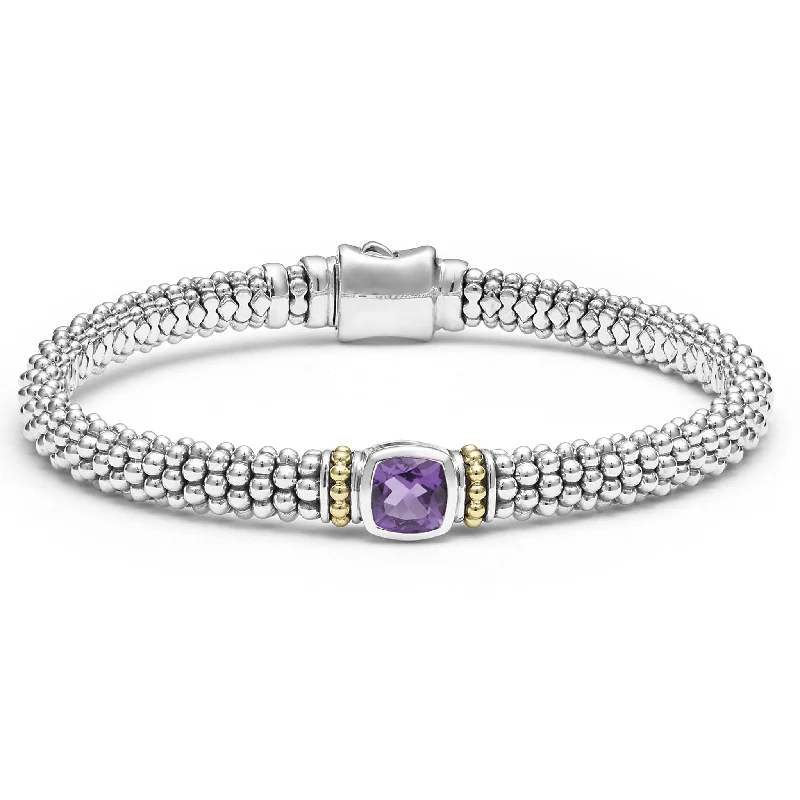 women adjustable bracelets -Rittenhouse Amethyst Caviar Bracelet | 6mm