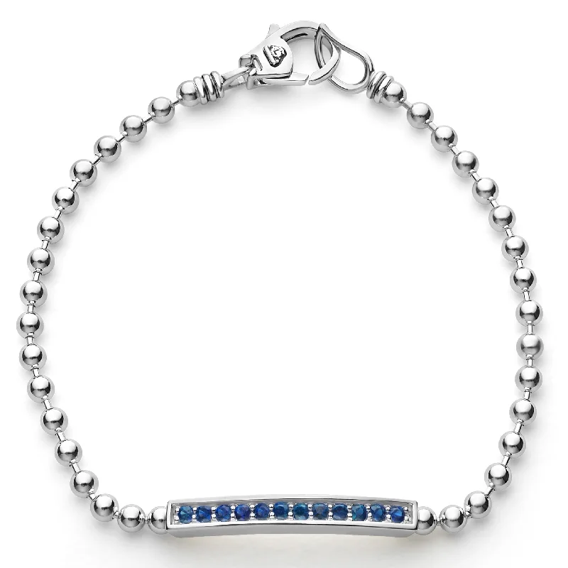 women crystal bracelets -Caviar Spark Blue Sapphire Beaded Bracelet