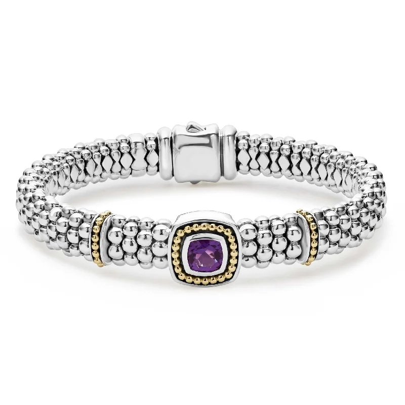 women crystal bangles -Rittenhouse Amethyst Caviar Bracelet | 9mm