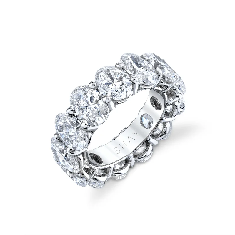 women luxury engagement rings -READY TO SHIP JUMBO DIAMOND OVAL CUT ETERNITY BAND, 13cts