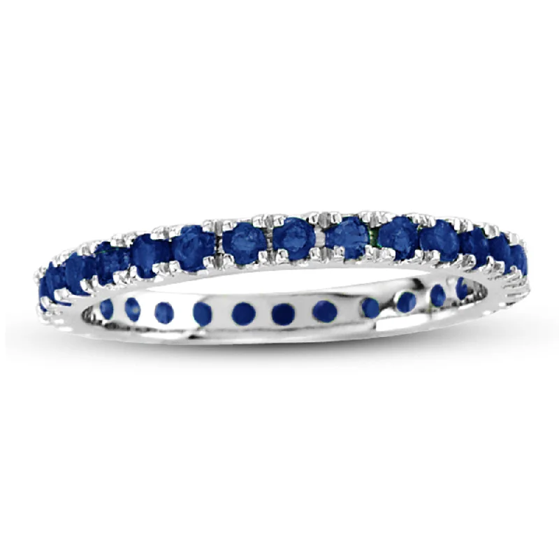 women cushion engagement rings -Sapphire Eternity Ring in 14k Gold