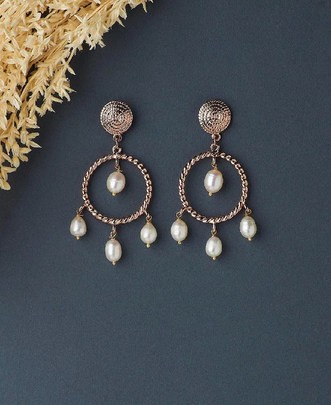 women delicate earrings -Hanging drop pearl Earring