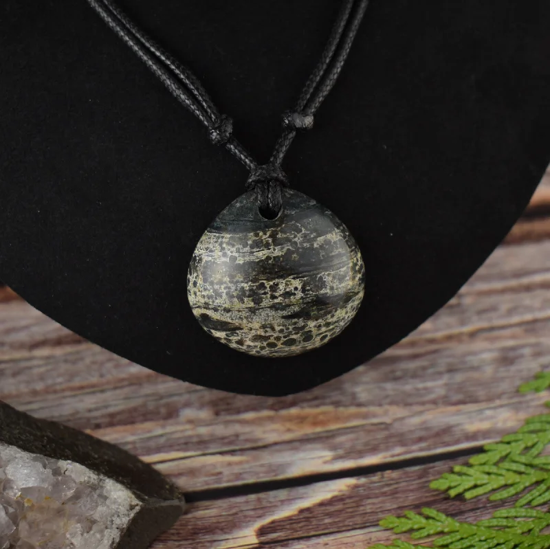 women artistic necklaces -Blue Ocean Jasper Focal Pendant Necklace