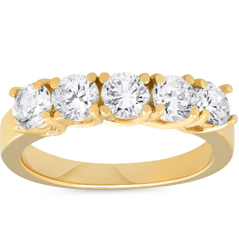 women custom diamond engagement rings -1 1/2ct Real Diamond Wedding Anniversary 14K Yellow Gold Ring