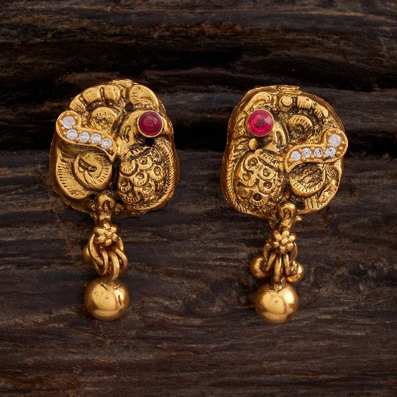 women vintage-style earrings -Silver Temple Earring 161878