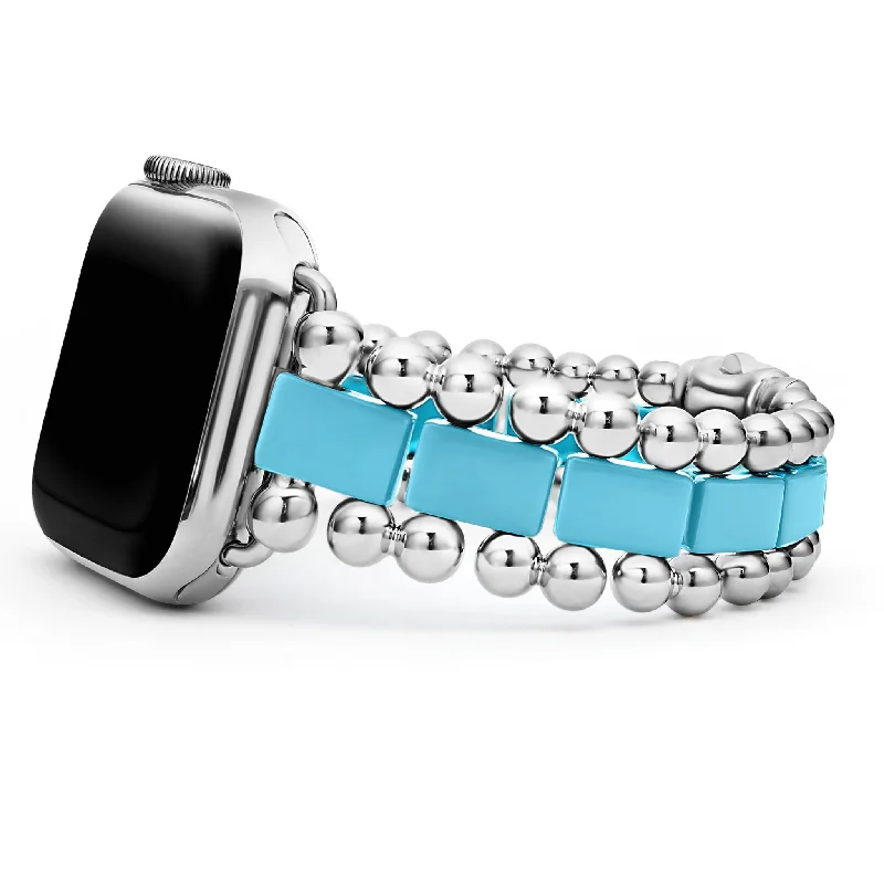 women bangles sets -Smart Caviar Blue Ceramic and Stainless Steel Watch Bracelet-38-45mm