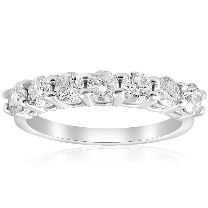 women fancy engagement rings -1ct Diamond Wedding  Anniversary Ring 14K White Gold