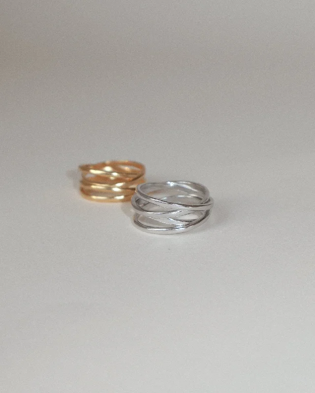 women stackable rings -'Grayson' Overlapping Ring