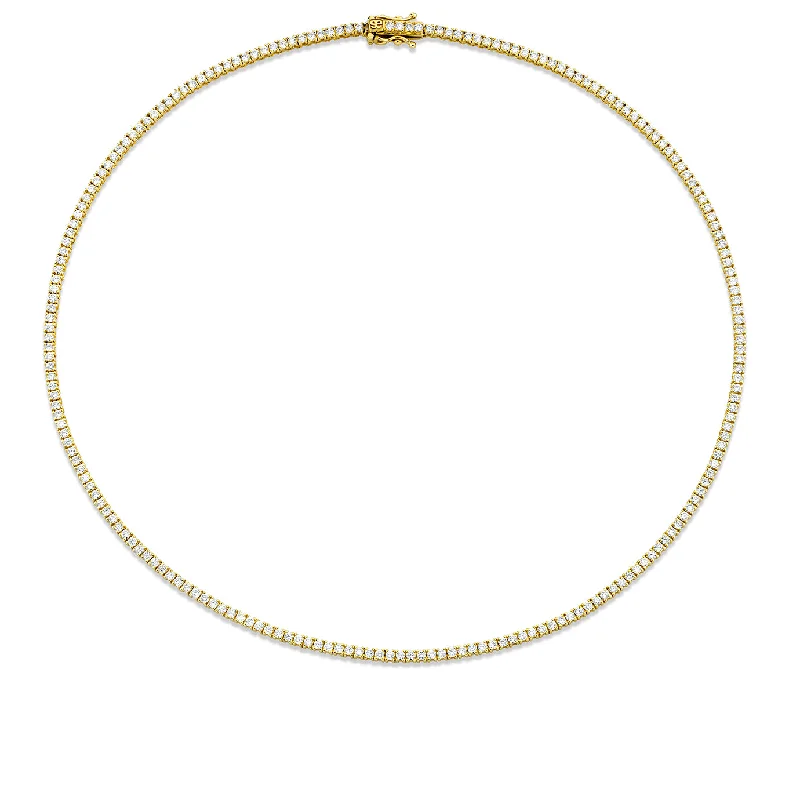 women artistic necklaces -Gold & Diamond Tennis Necklace