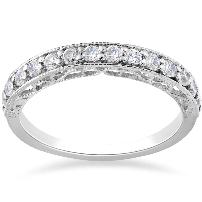 women moissanite engagement rings -1/2 ct Vivian Lab Created Diamond Wedding Ring 14k White Gold