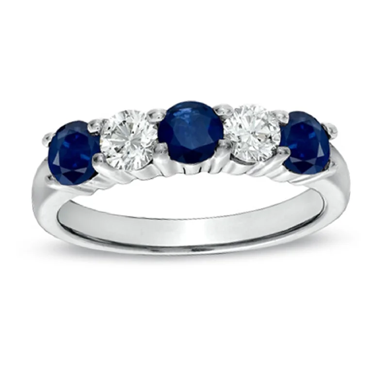 women luxury diamond engagement rings -1.26cttw Sapphire and Diamond Ring set in 14k Gold