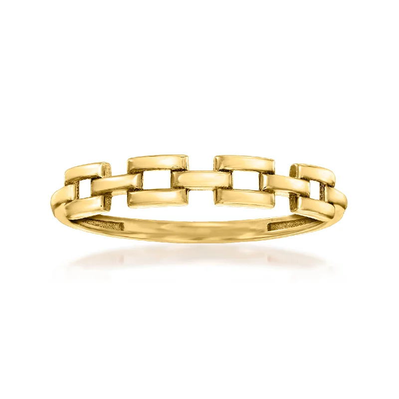 women unique cut engagement rings -Ross-Simons 14kt Yellow Gold Panther-Link Ring