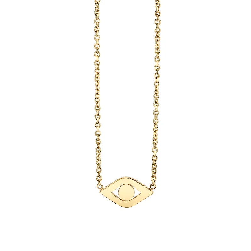 women star pendant necklaces -Pure Gold Large Eye Link Necklace