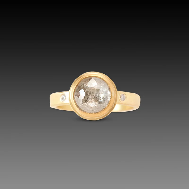 women chic rings -Rose Cut Icy Diamond Ring