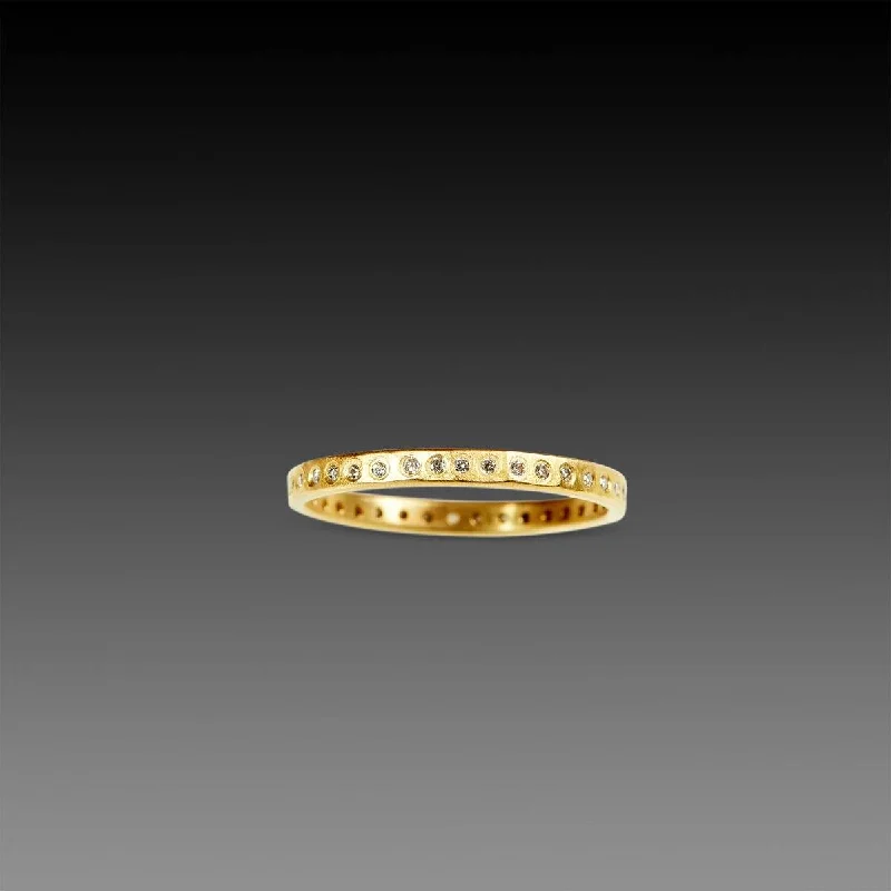 women gemstone eternity rings -Narrow Diamond Line Band