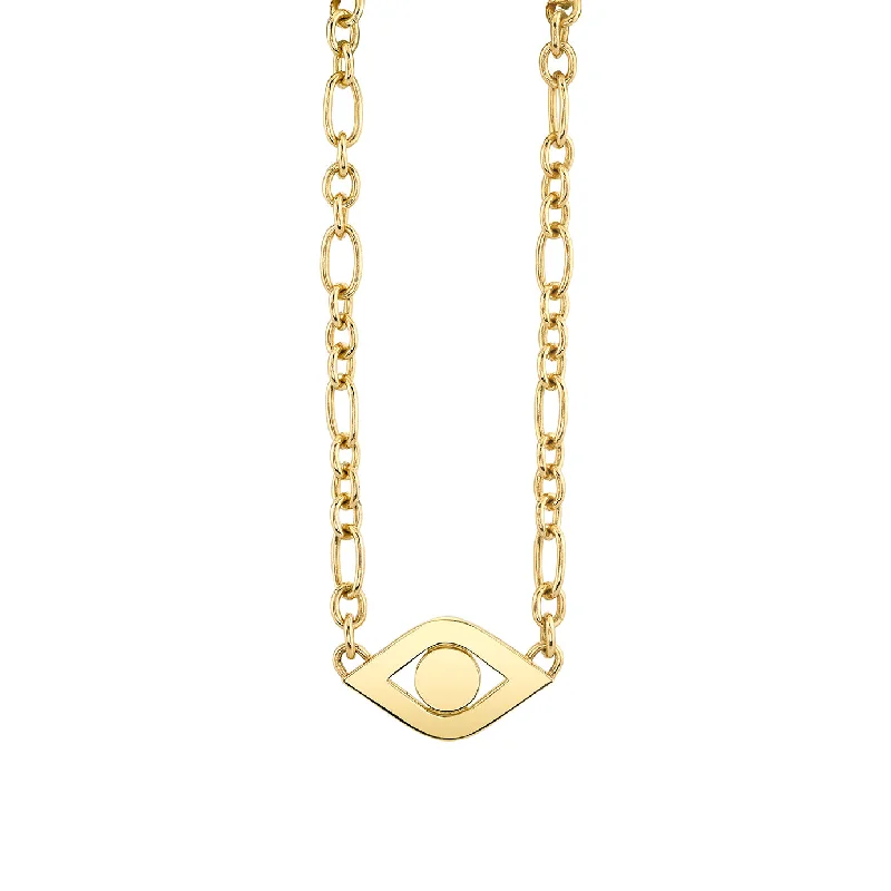 women gold chain necklaces -Pure Gold Extra Large Eye Link Necklace