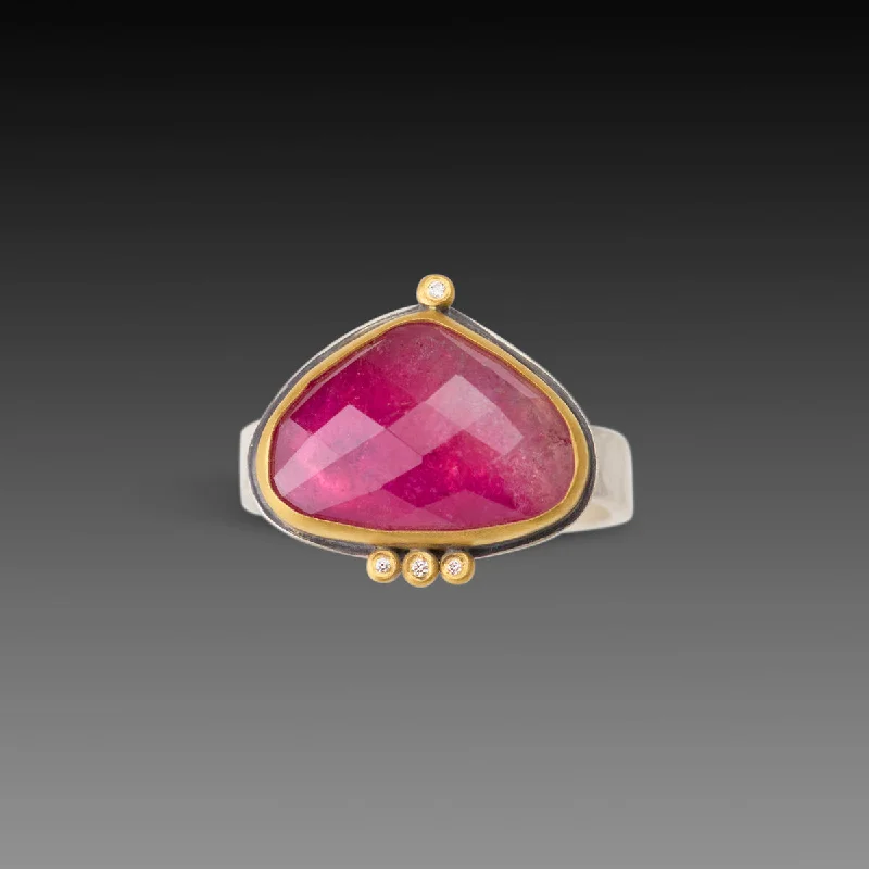 women men’s engagement rings -Ombre Pink Tourmaline Ring