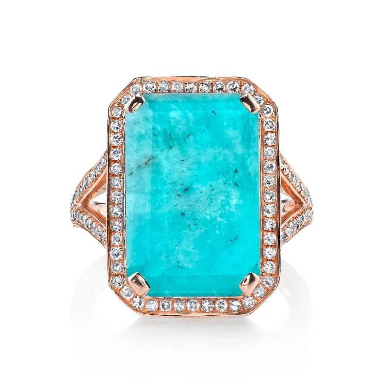 women black diamond rings -AMAZONITE PORTRAIT GEMSTONE RING