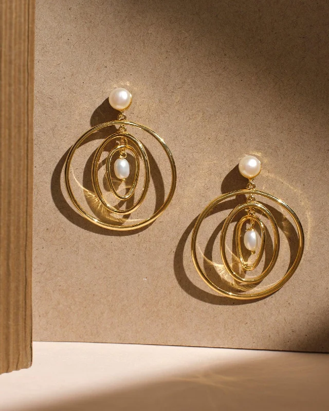 women gem earrings -Power Of Flexibility Pearl Earrings