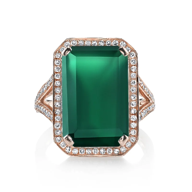 women eternity engagement rings -GREEN ONXY PORTRAIT GEMSTONE RING