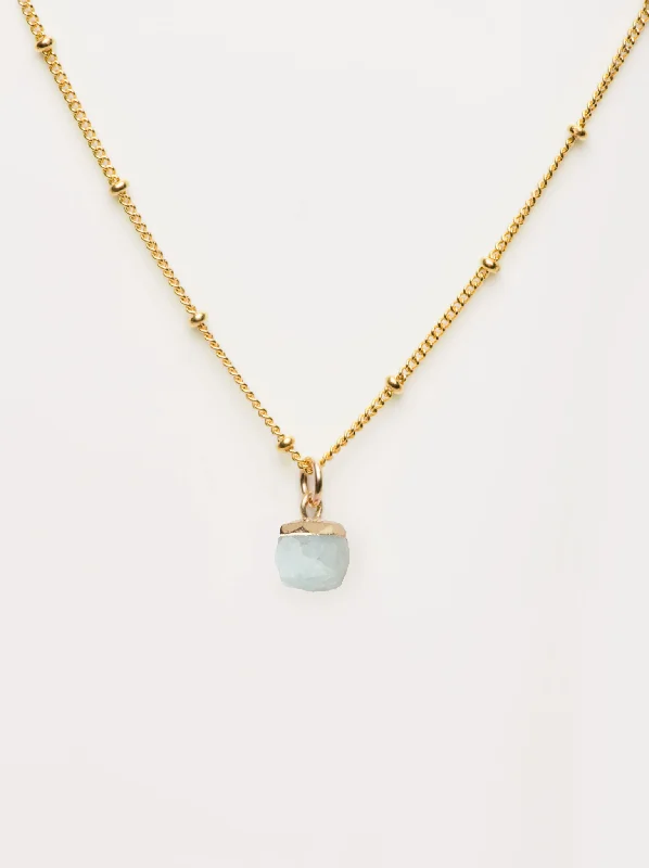 women unique necklaces -Aquamarine Pendant Necklace