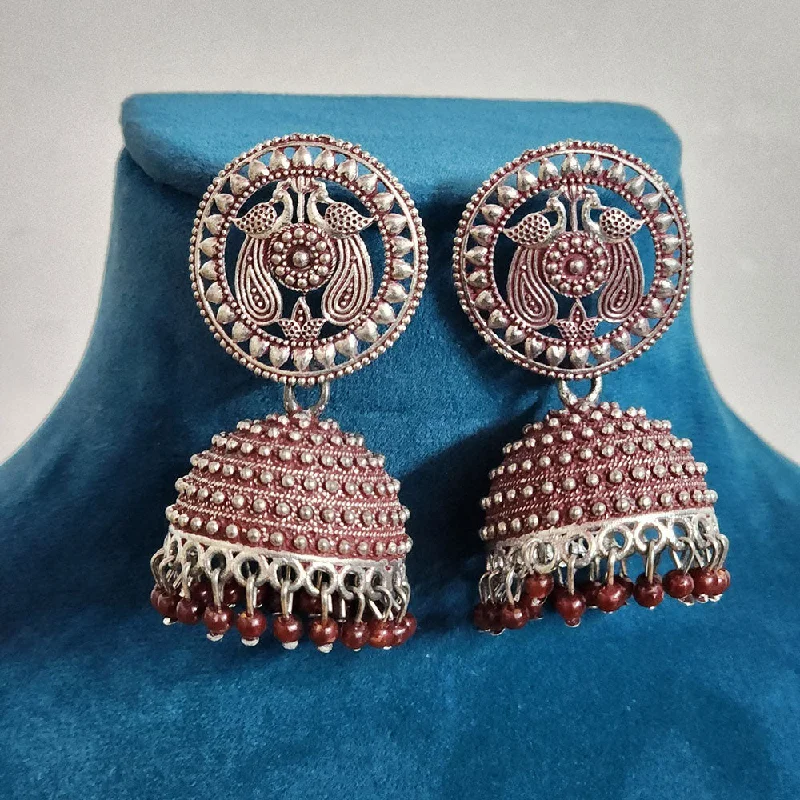 women gold earrings -H K Fashion Silver Plated  Pearls Jhumki Earrings