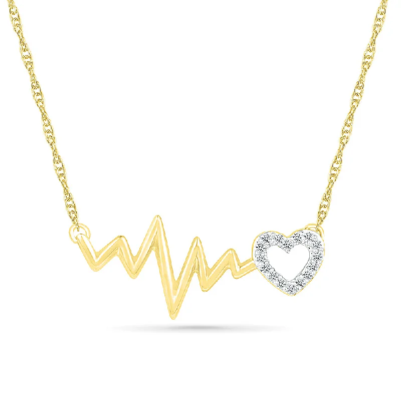 women emerald necklaces -Heartbeat with Diamond Heart Necklace