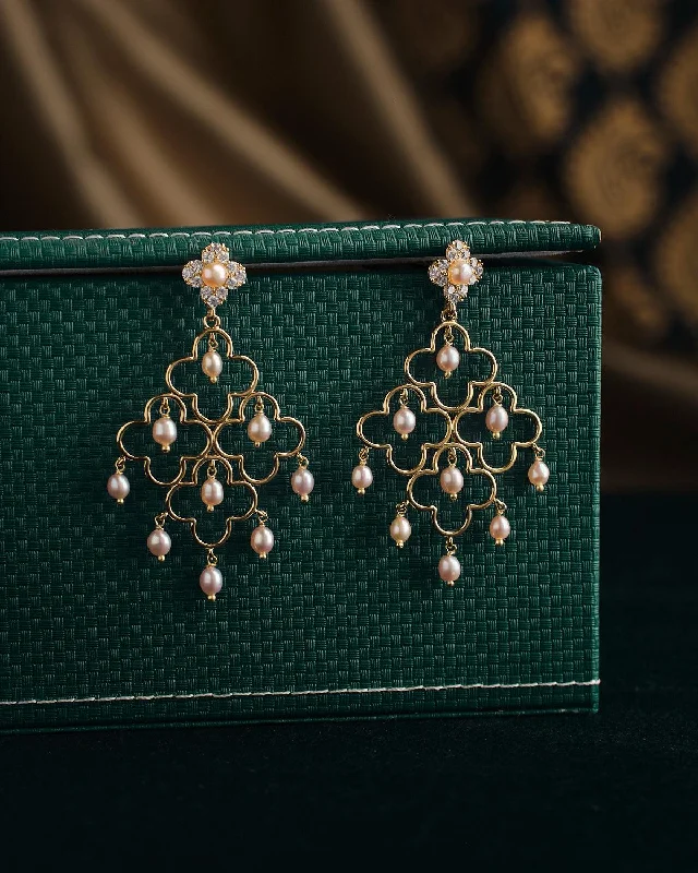 women fashion earrings -Gulabi  Dhara Pearl Earrings