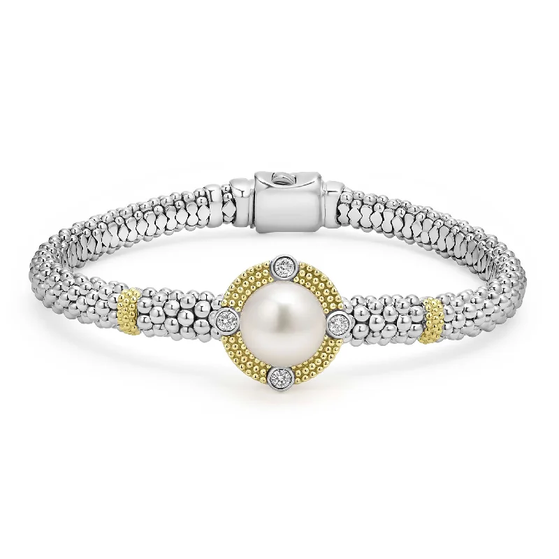 women men’s bracelets -Luna Pearl Diamond Caviar Bracelet | 6mm