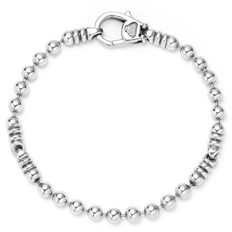 women beaded bracelets -Anthem Silver Caviar Beaded Bracelet