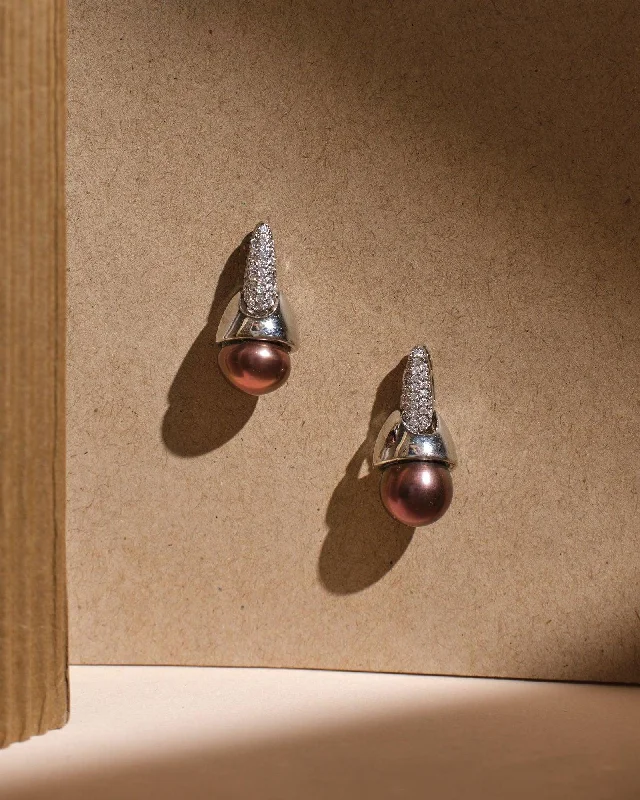 women diamond stud earrings -Refined Fashion Pearl Earring