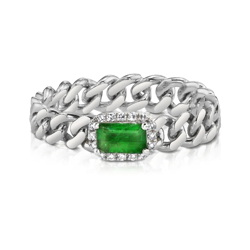 White Gold/Emerald