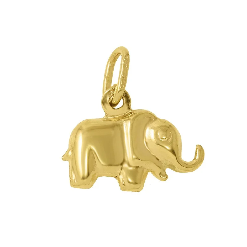 women unique charm necklaces -Animal by Jewelry America 14K Gold Good luck Elephant Charm Pendant