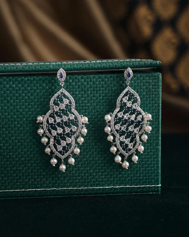 women vintage-style earrings -Navodha - The Wedded Dazzle Pearl Earrings