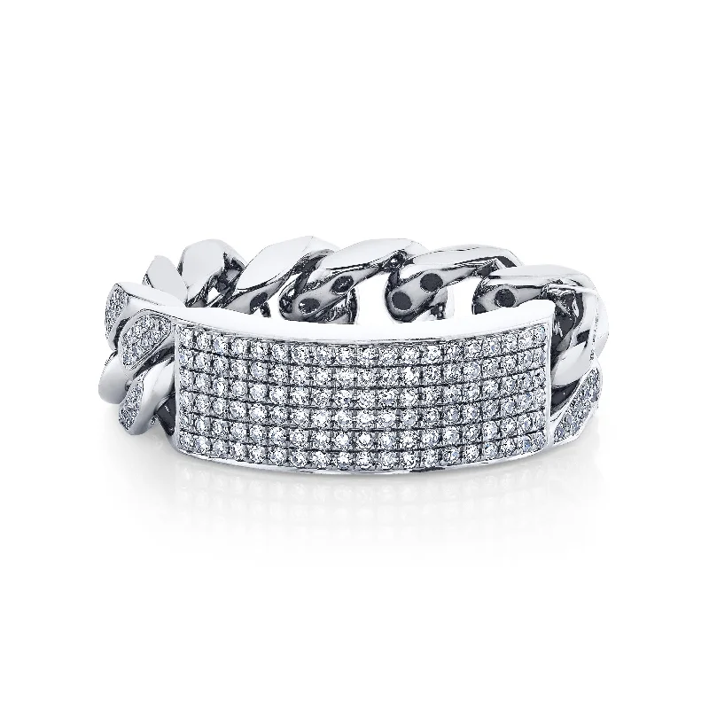 women diamond eternity rings -MEN'S DIAMOND PAVE ID RING