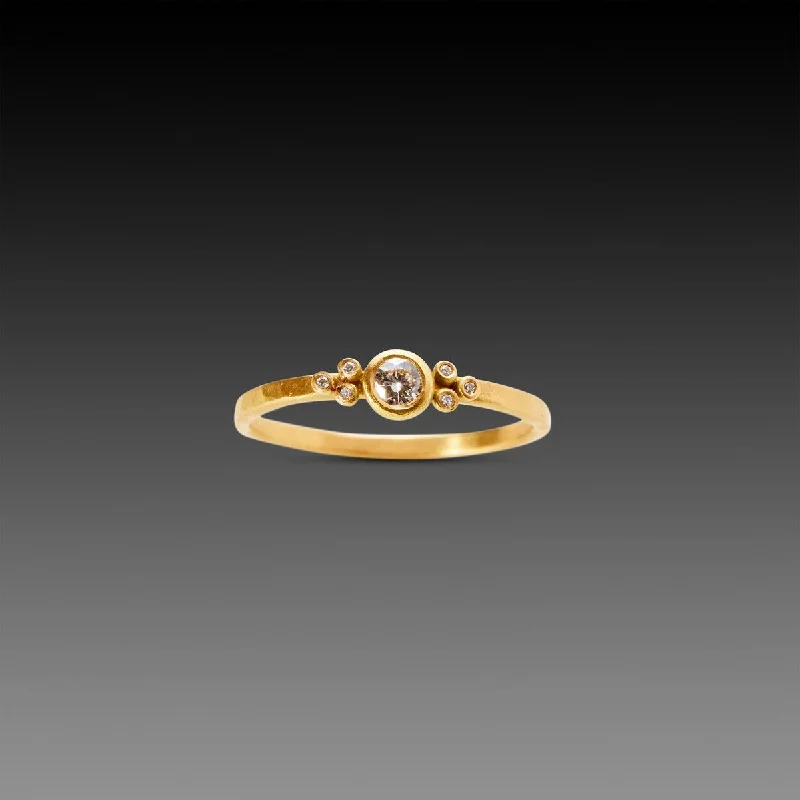 women oval diamond rings -Small Diamond Flourish Ring