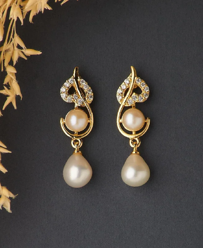 women hoop and stud earrings -Graceful Stone Studded Earring