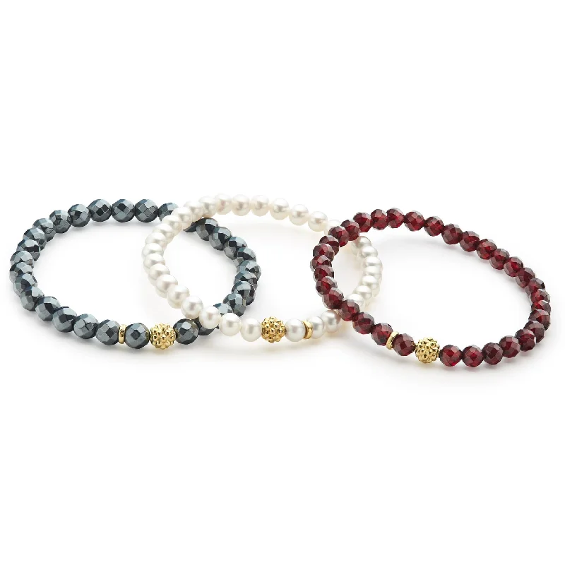 women friendship bracelets -Caviar Icon Gemstone Bracelet Gift Set