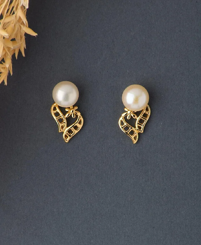 women elegant earrings -Pretty Pearl Stud Earring