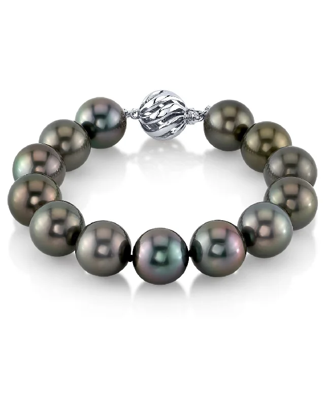 women double chain bracelets -11-12mm Tahitian South Sea Pearl Bracelet - AAAA Quality