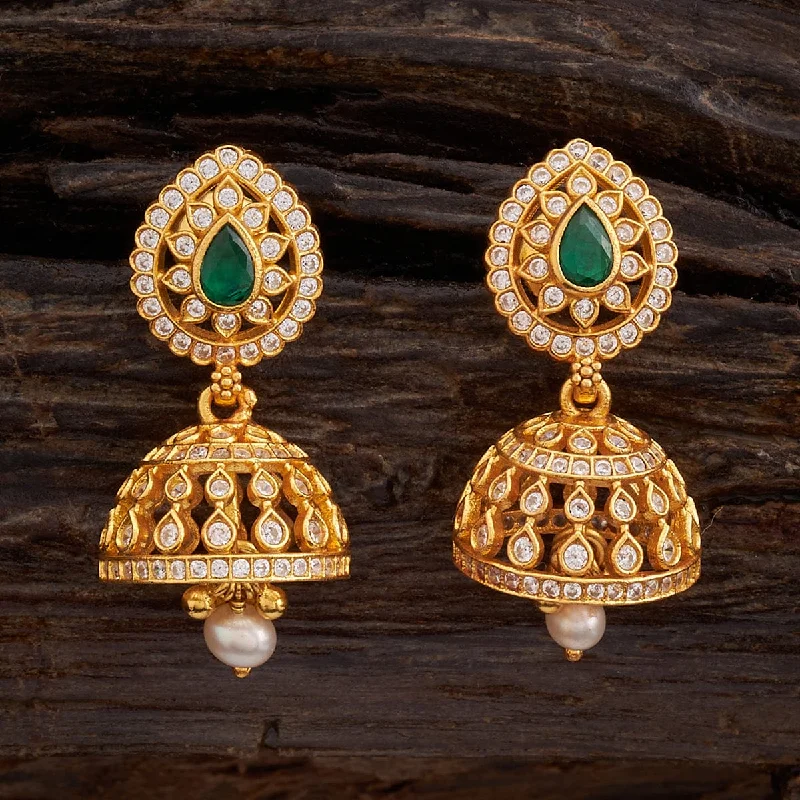 women gemstone earrings -Silver Temple Earring 163768