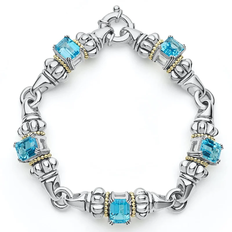 women stackable bracelets -Glacier Classic Swiss Blue Topaz Bracelet