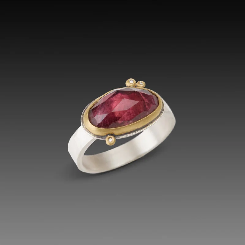 women promise rings -Dusky Pink Tourmaline Ring