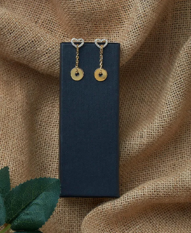 women textured earrings -Little Heart Hanging Earring