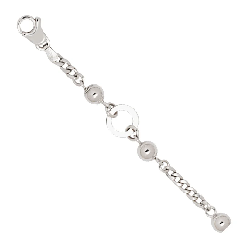 women bangles -Open Circle and Bead Design Bracelet - 14kt White Gold