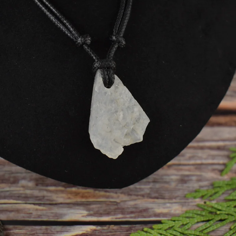 women gemstone drop pendant necklaces -Quartz Crystal Pendant Necklace